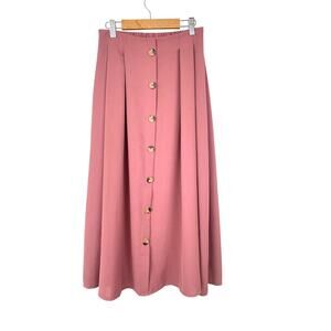 Womens Skirt Sz M Cottage Coquette Teacher Indie Grunge Midi Twee‎ Flowy Pink